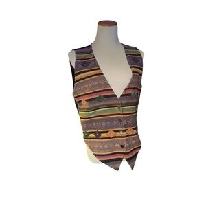 Vintage Jane Ashley Southwestern Woven Vest